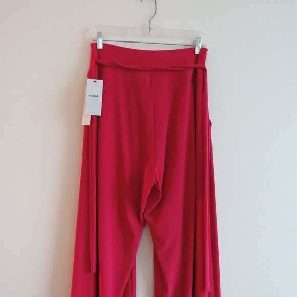 SYMPLI Wide Leg Trouser Pant in Magenta Stretch Pull On Travel - Size US 10 NWT - Picture 12 of 16